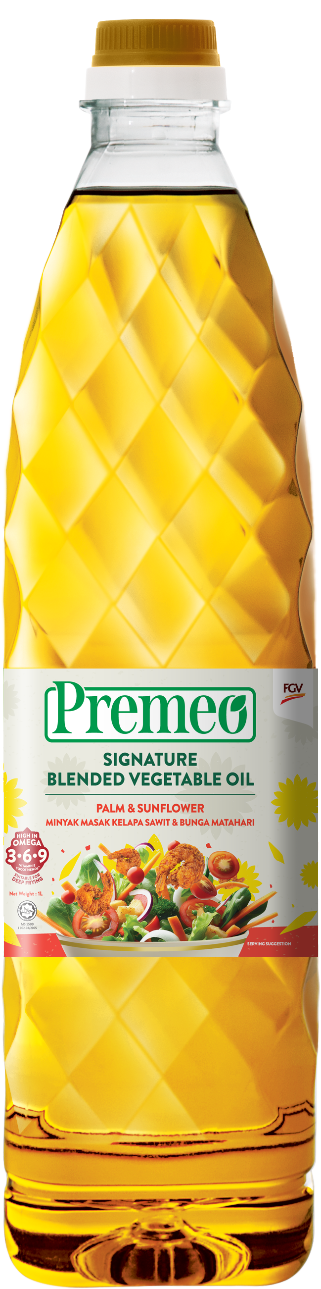 PREMEO Signature Blended Vegetable Oil : Palm Oil + Sunflower 1L & 3L