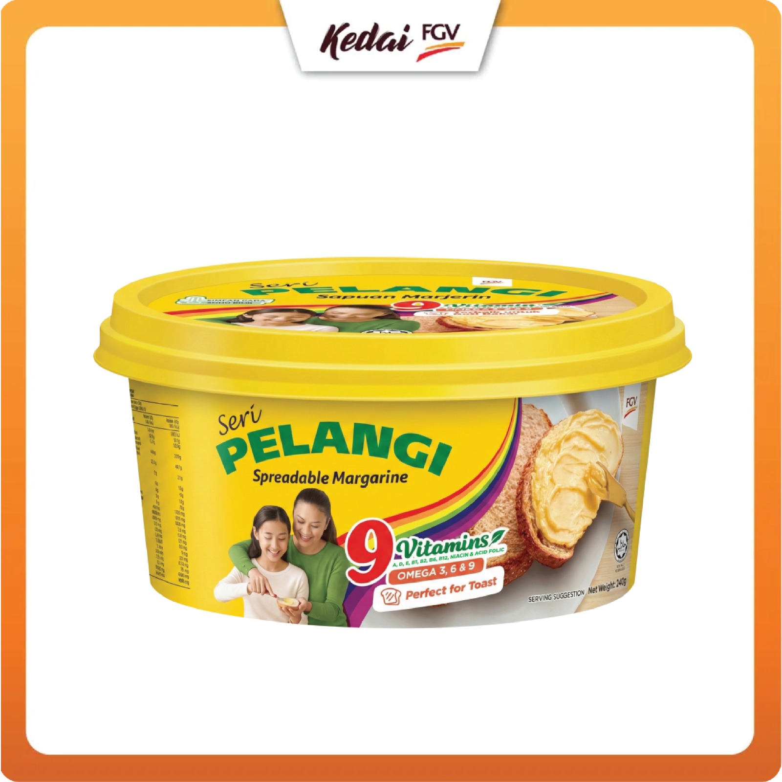 Seri Pelangi Spreadable Margarine Tub 240g