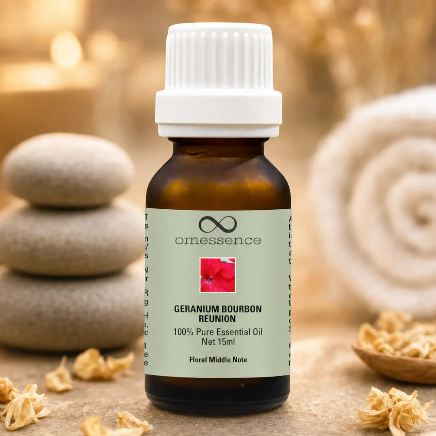Omessence Geranium Bourbon Reunion Pure Essential Oil 15ml