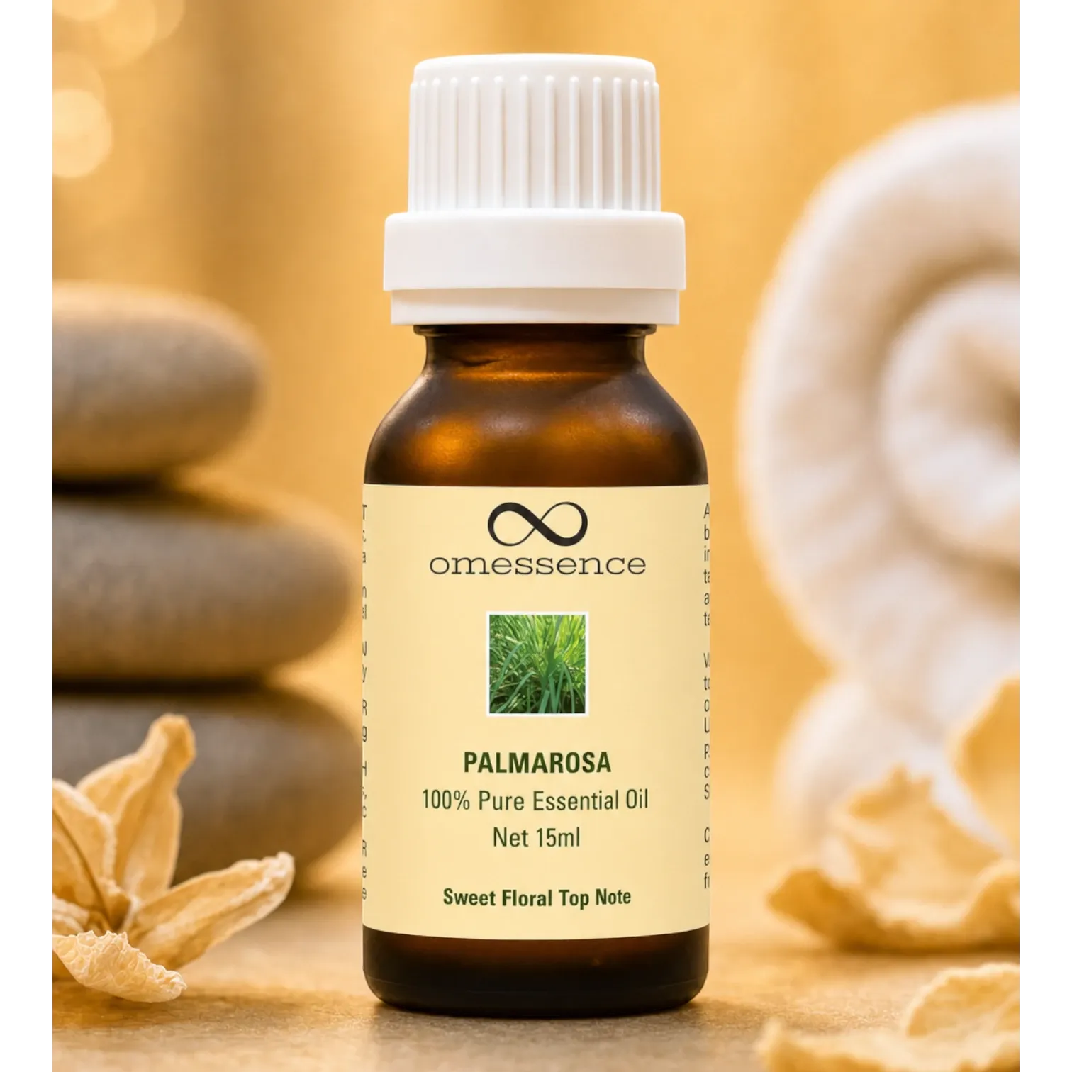 Omessence Palmarosa Organic Pure Essential Oil 15ml