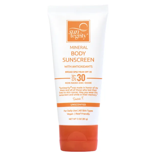 Suntegrity Unscented Mineral Body Sunscreen Broad Spectrum SPF 30 85g