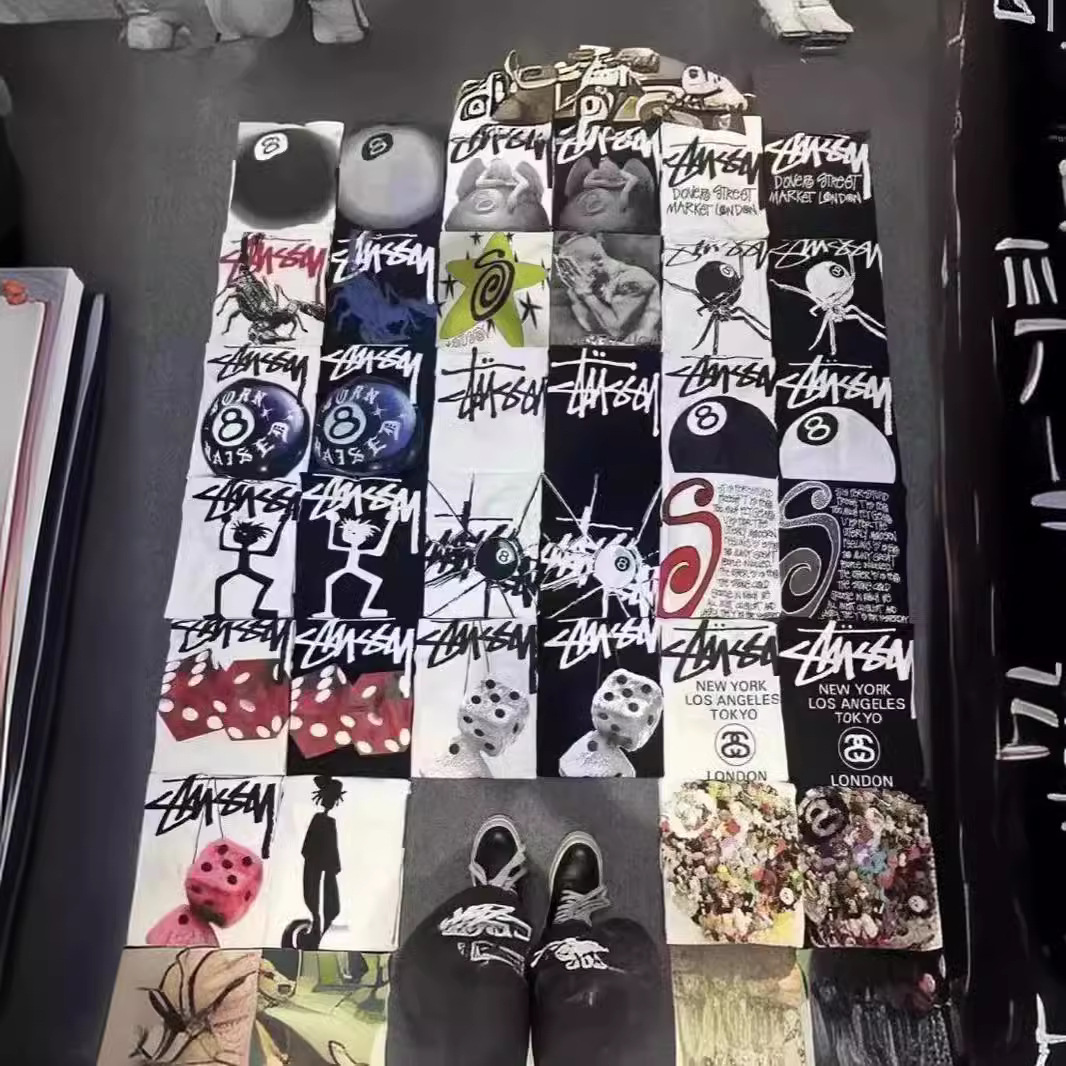 Stussy ステューシー  シンプルで使いやすい ベーシック半袖シャツ 2色兼用 男女兼用 レディース メンズ 732