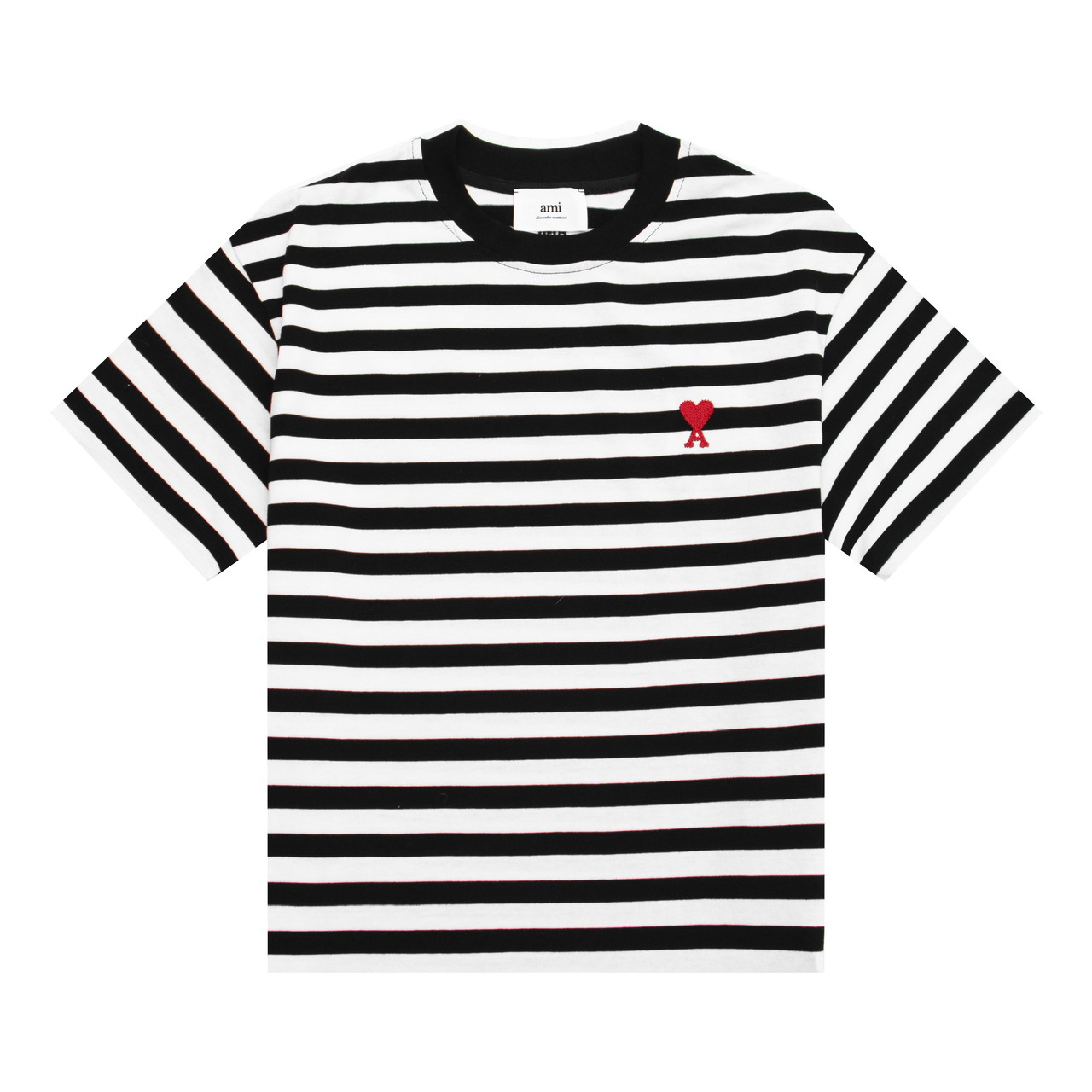 アミ・パリス ロゴプリントオーガニックコットン半袖Tシャツ