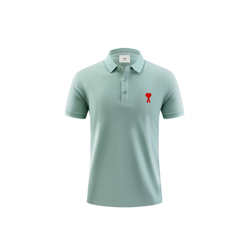 アミ・パリス Heart Logo Organic Cotton Polo Shirt 7色兼用 男女兼用 レディース メンズ