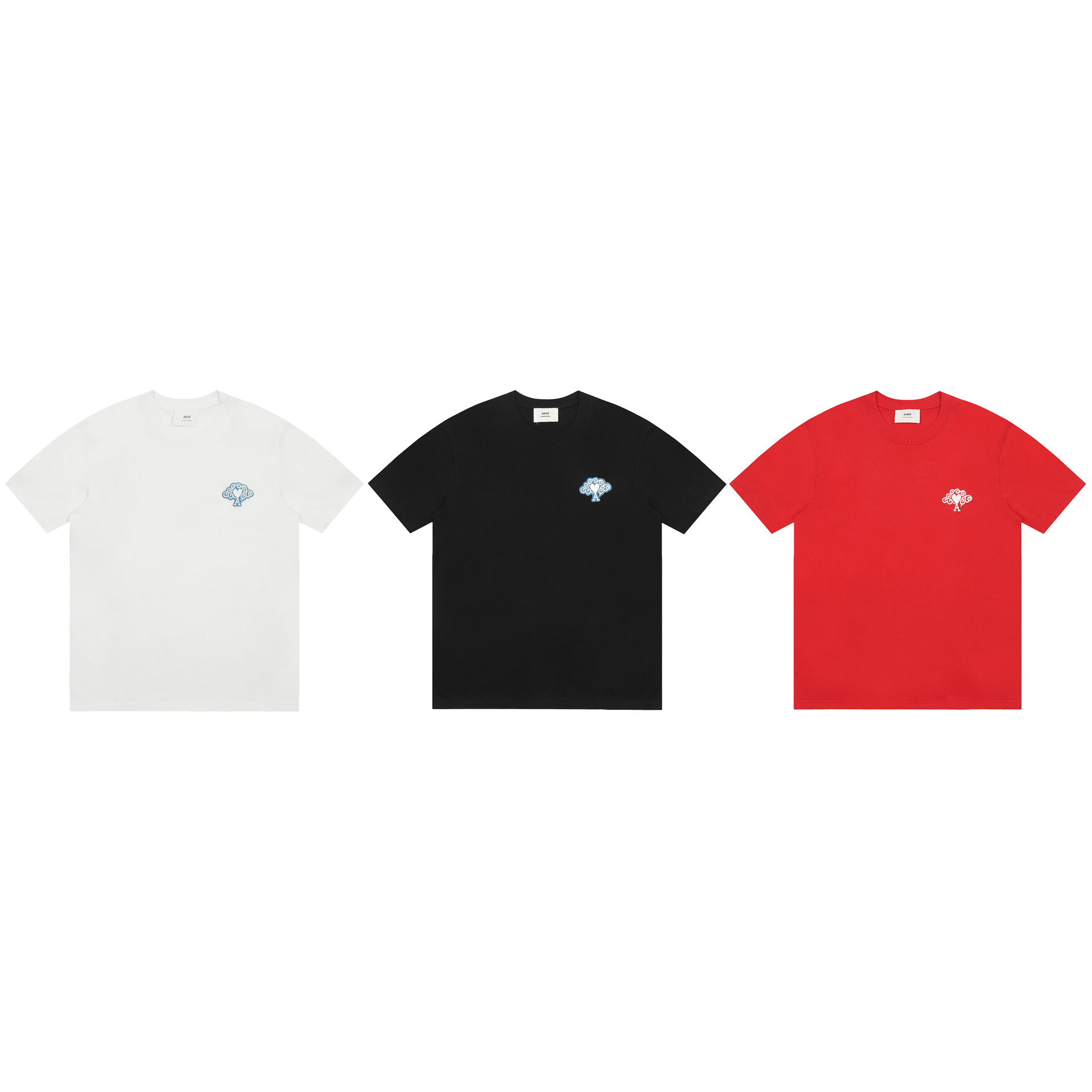 アミ・パリス ロゴプリントオーガニックコットン半袖Tシャツ