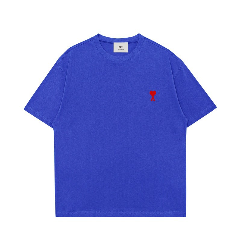 アミ・パリス ユニセックス ボクシーフィット Tシャツ 8色兼用 男女兼用 レディース メンズ