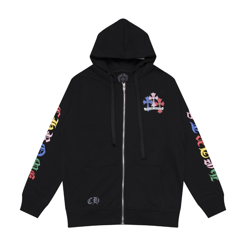クロムハーツ ホースシュー マルチロゴプリント パーカー ☆入手困難☆希少 マルチカラーホースシューロゴ ジップフーディ