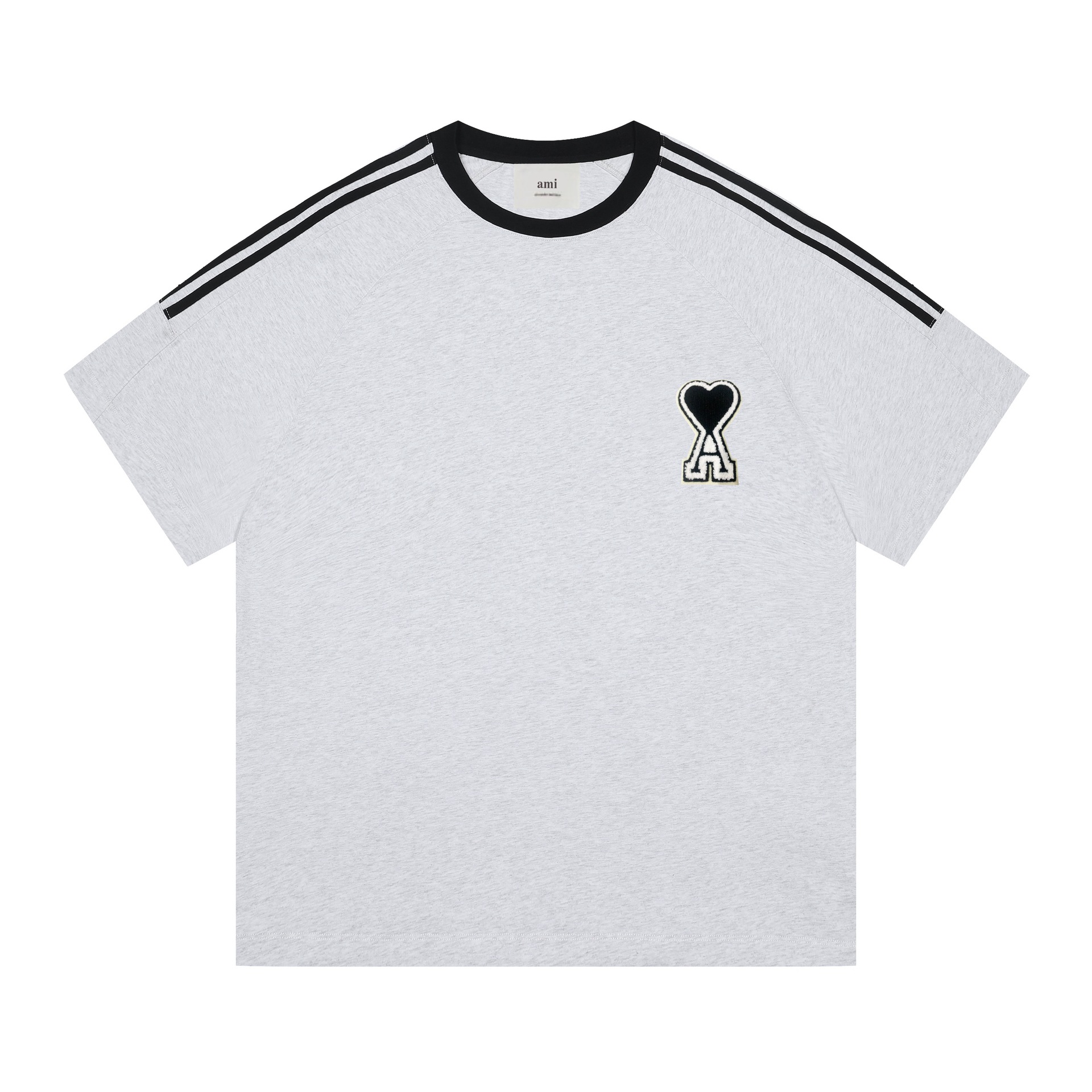 ami ホワイト Tシャツ ハート刺繍 ami ハート刺繍 ホワイトTシャツ ami 赤いハート刺繍 ホワイトTシャツ