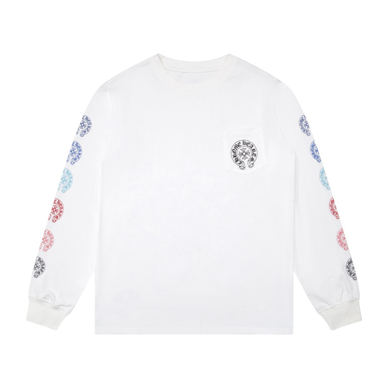 クロムハーツ   長袖 Tシャツ サンスクリット ロンT クルーネック シンプル ファッション ゆったり トップス