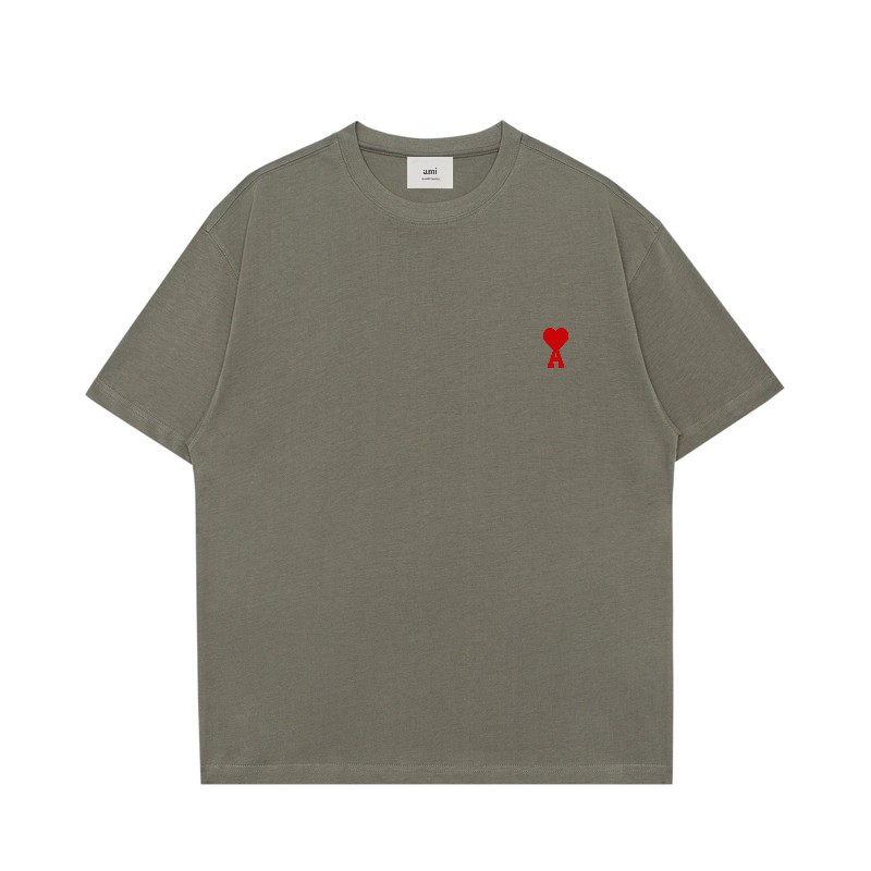 アミ・パリス ユニセックス ボクシーフィット Tシャツ 8色兼用 男女兼用 レディース メンズ