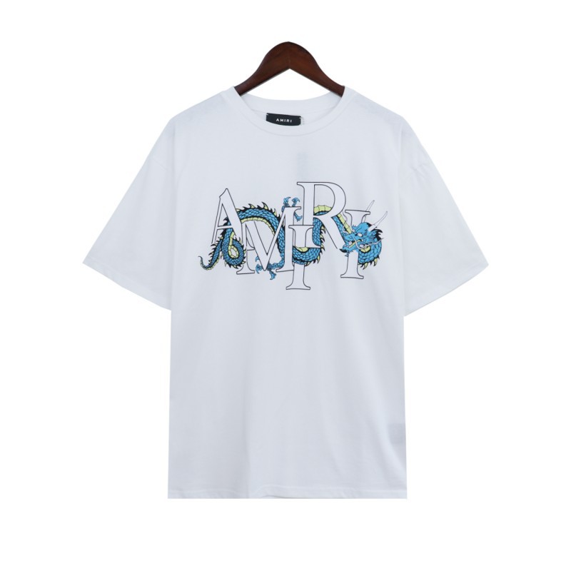 アミリ シックでモダン スタイリッシュ半袖Tシャツ 男女兼用 2色兼用 レディース メンズ 