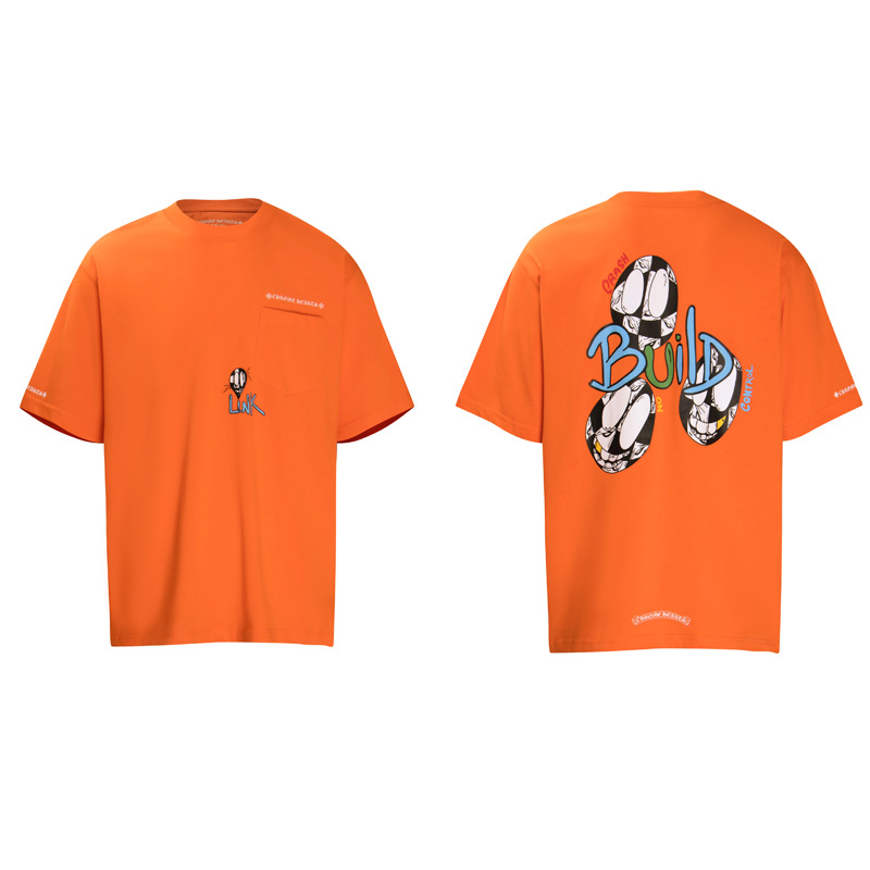 クロムハーツ  半袖 Tシャツ プリント Tシャツ カラフル クルス コットン 柔らかい クルーネック 10色兼用 男女兼用 レディース メンズ