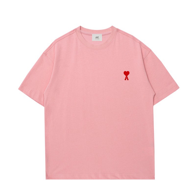 アミ・パリス ユニセックス ボクシーフィット Tシャツ 8色兼用 男女兼用 レディース メンズ