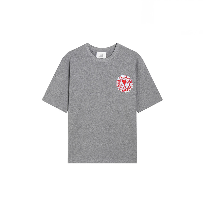 アミ・パリス de Coeur 刺繍 半袖Tシャツ  G00P5 15色兼用 男女兼用 レディース メンズ