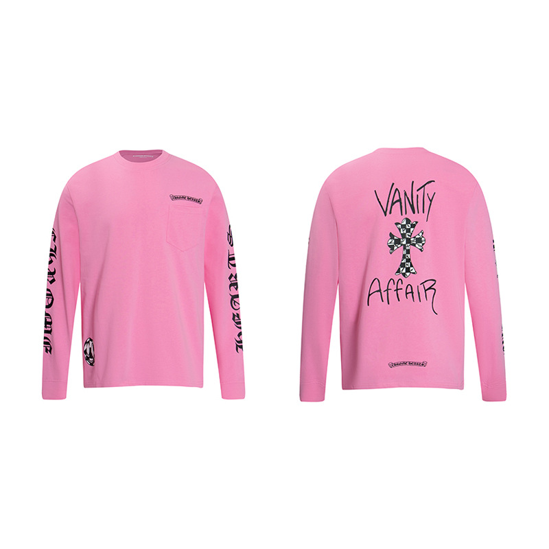 クロムハーツ   長袖 Tシャツ サンスクリット ロンT クルーネック シンプル ファッション ゆったり トップス