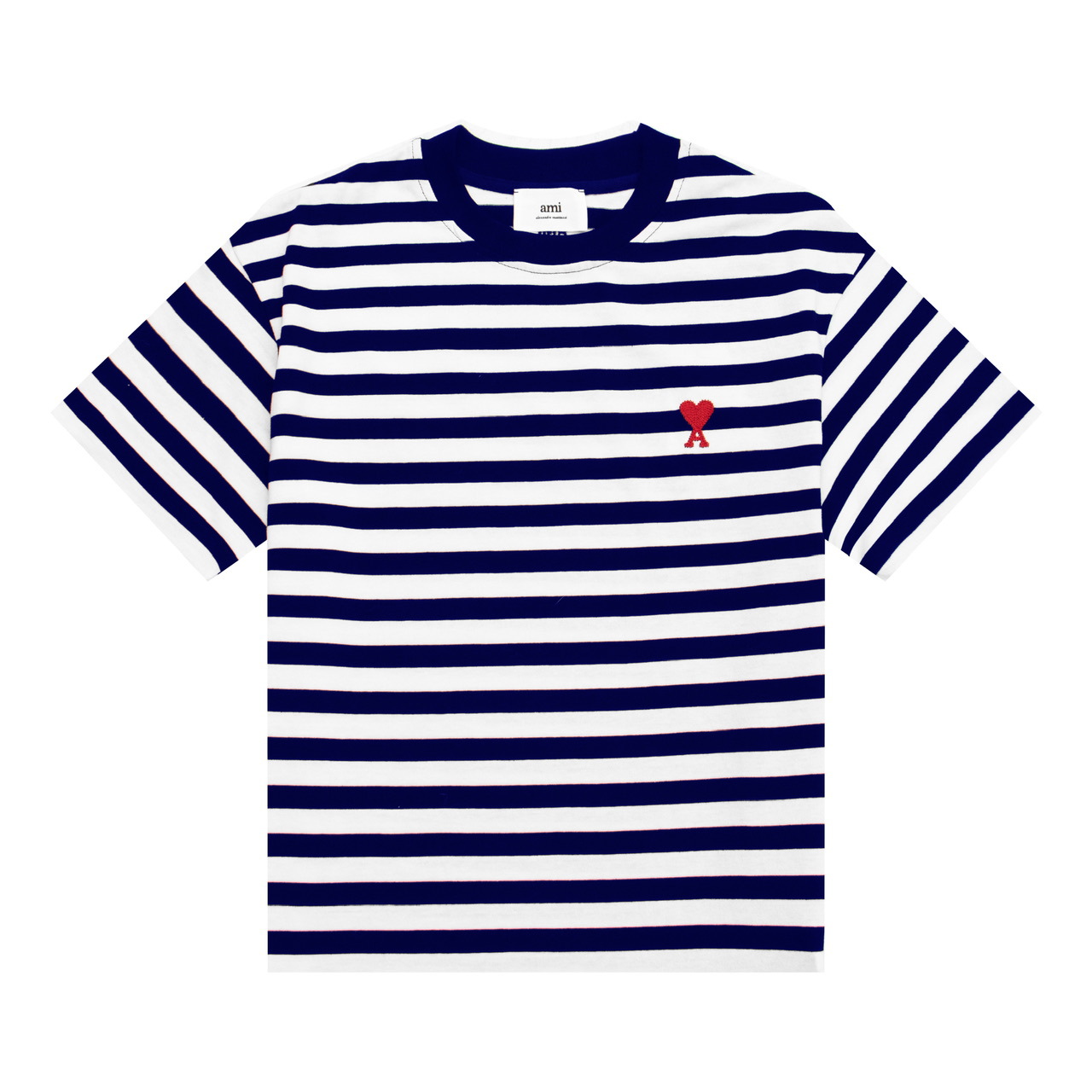 アミ・パリス ロゴプリントオーガニックコットン半袖Tシャツ