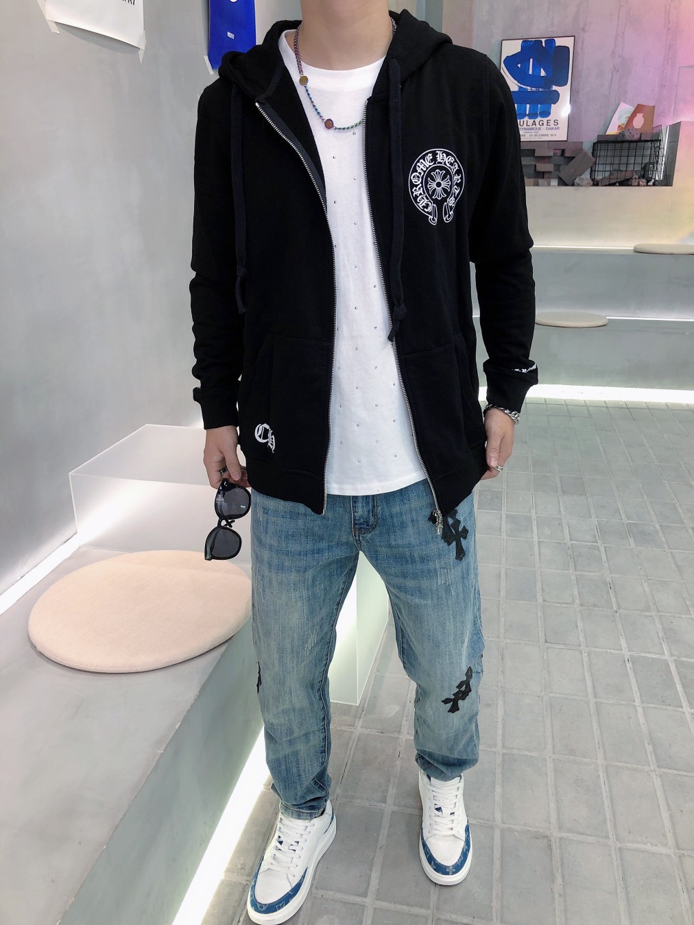 Chrome Hearts クロムハーツ   CH ASP ホースシュー パーカー メンズ レディース スウェット 男女兼用 2色兼用 レディース メンズ 