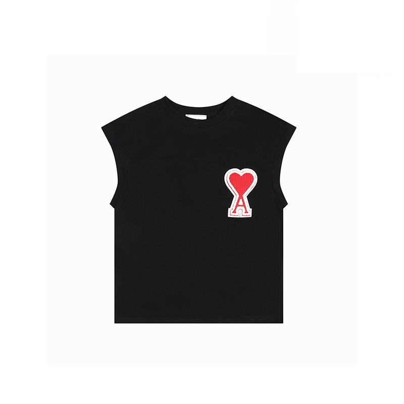 アミ・パリス de Coeur 刺繍 半袖Tシャツ  G00P5 15色兼用 男女兼用 レディース メンズ