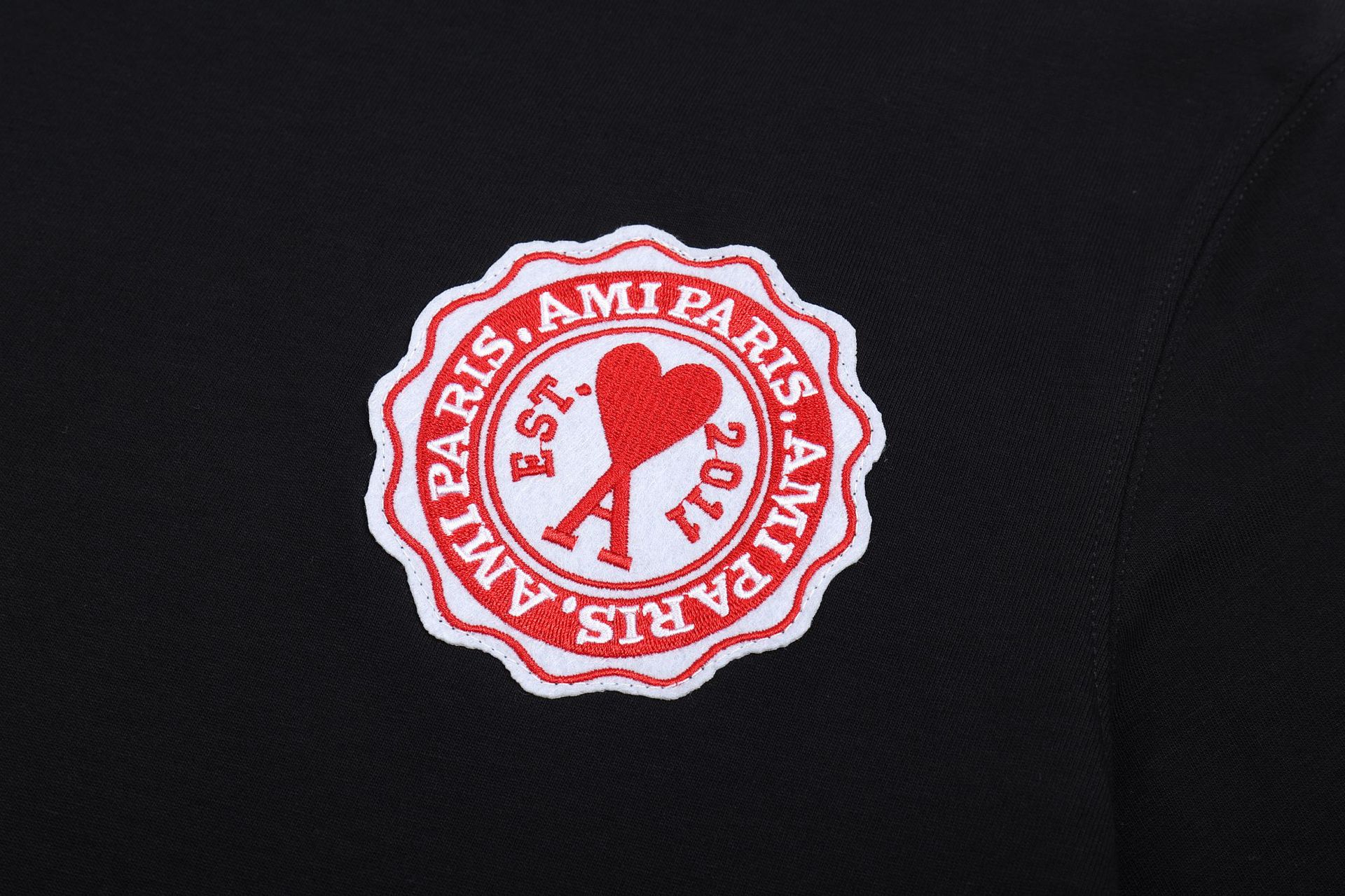 アミ・パリス de Coeur 刺繍 半袖Tシャツ  G00P5 15色兼用 男女兼用 レディース メンズ