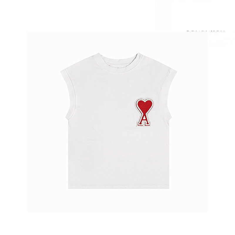 アミ・パリス de Coeur 刺繍 半袖Tシャツ  G00P5 15色兼用 男女兼用 レディース メンズ