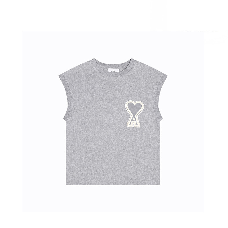 アミ・パリス de Coeur 刺繍 半袖Tシャツ  G00P5 15色兼用 男女兼用 レディース メンズ