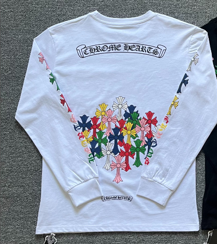 クロムハーツ   長袖 Tシャツ サンスクリット ロンT クルーネック シンプル ファッション ゆったり トップス
