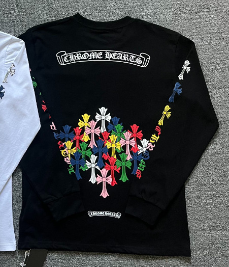 クロムハーツ   長袖 Tシャツ サンスクリット ロンT クルーネック シンプル ファッション ゆったり トップス