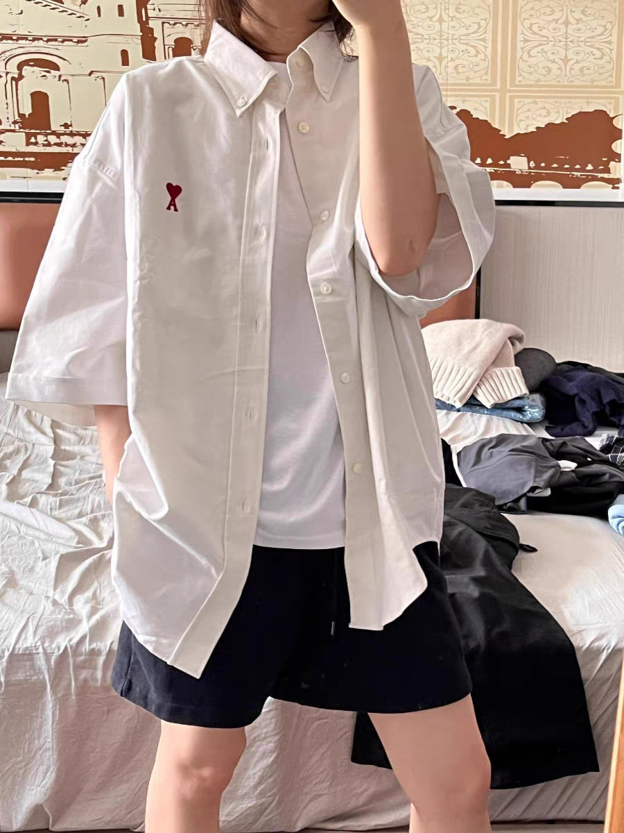 アミ・パリス ショートスリーブシャツ  15色兼用 男女兼用 レディース メンズ