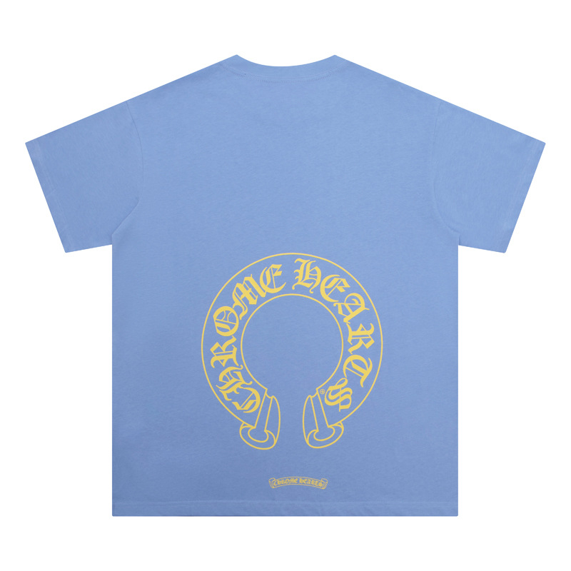 クロムハーツ  半袖 Tシャツ プリント Tシャツ カラフル クルス コットン 柔らかい クルーネック 男女兼用