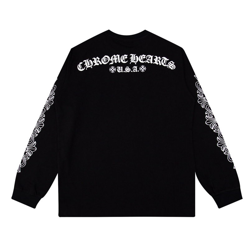 Chrome Hearts クロムハーツ  Tシャツ 長袖 メンズ グラフィティ Tシャツ おしゃれ クルーネック ロンT グリーン 17色兼用 男女兼用 レディース メンズ 