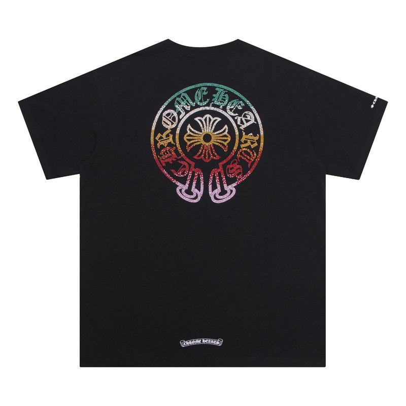 クロムハーツ  半袖 Tシャツ プリント Tシャツ カラフル クルス コットン 柔らかい クルーネック 男女兼用