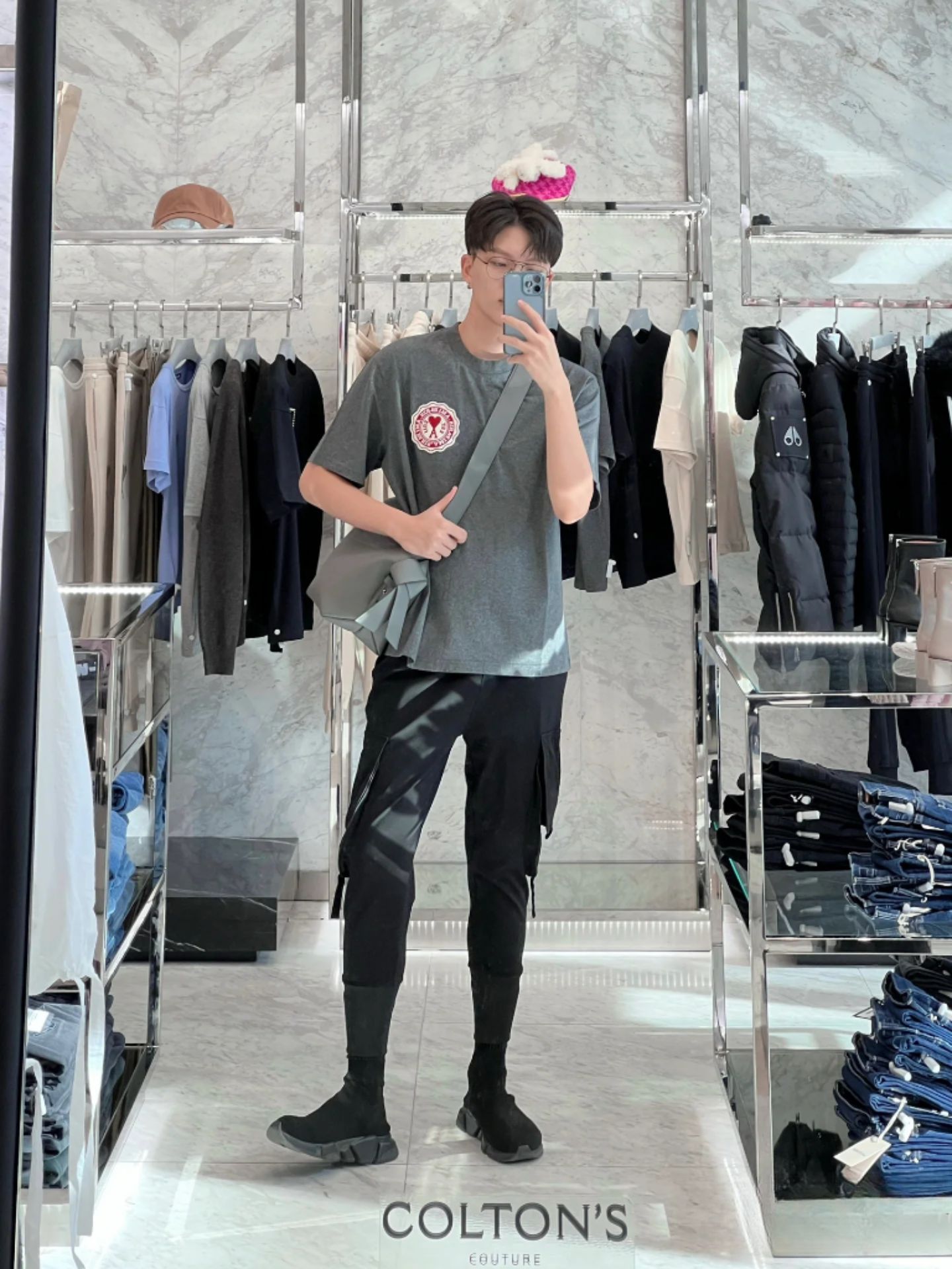 アミ・パリス de Coeur 刺繍 半袖Tシャツ  G00P5 15色兼用 男女兼用 レディース メンズ