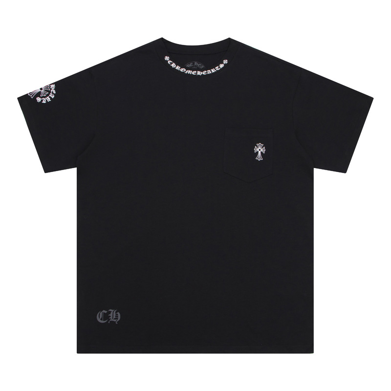 クロムハーツ  半袖 Tシャツ プリント Tシャツ カラフル クルス コットン 柔らかい クルーネック 男女兼用