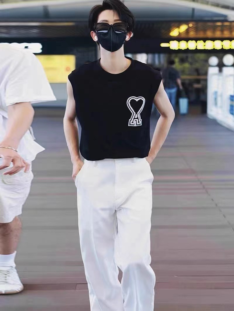 アミ・パリス de Coeur 刺繍 半袖Tシャツ  G00P5 15色兼用 男女兼用 レディース メンズ