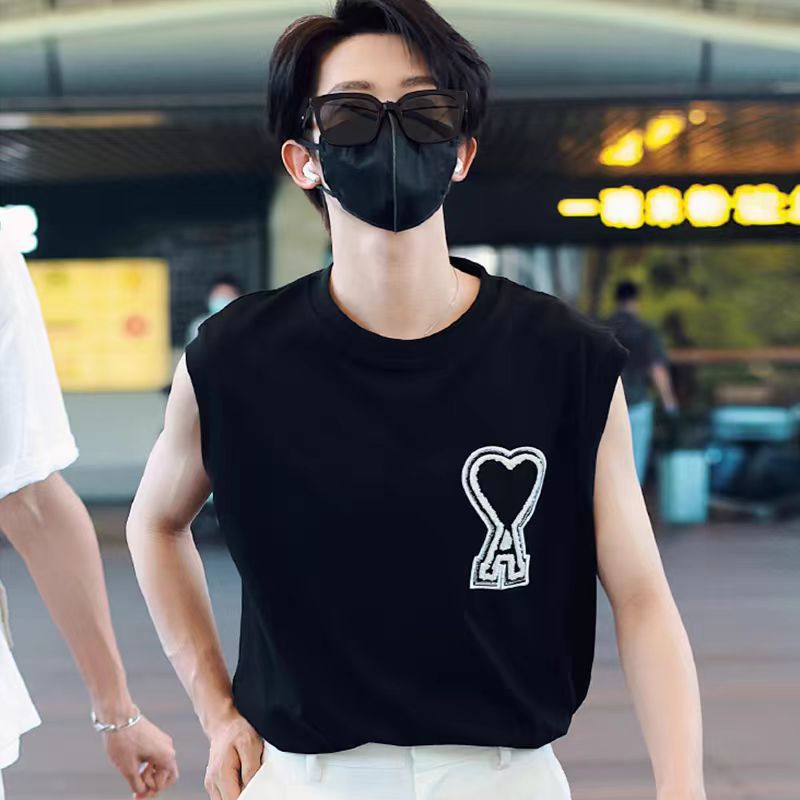 アミ・パリス de Coeur 刺繍 半袖Tシャツ  G00P5 15色兼用 男女兼用 レディース メンズ