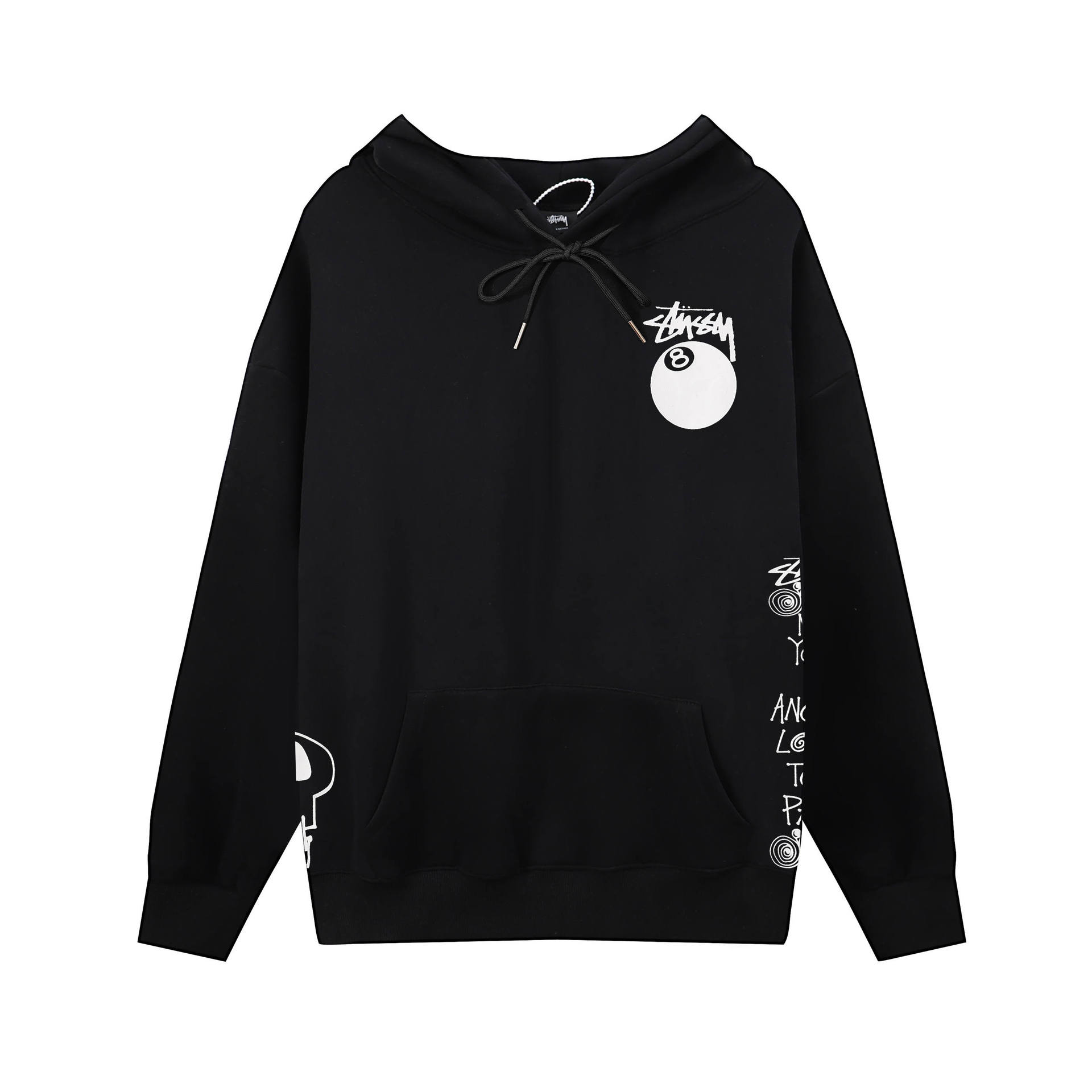 Stussy ステューシー  ユニークなプリントのフード付きトップス 2色兼用 男女兼用 レディース メンズ S644