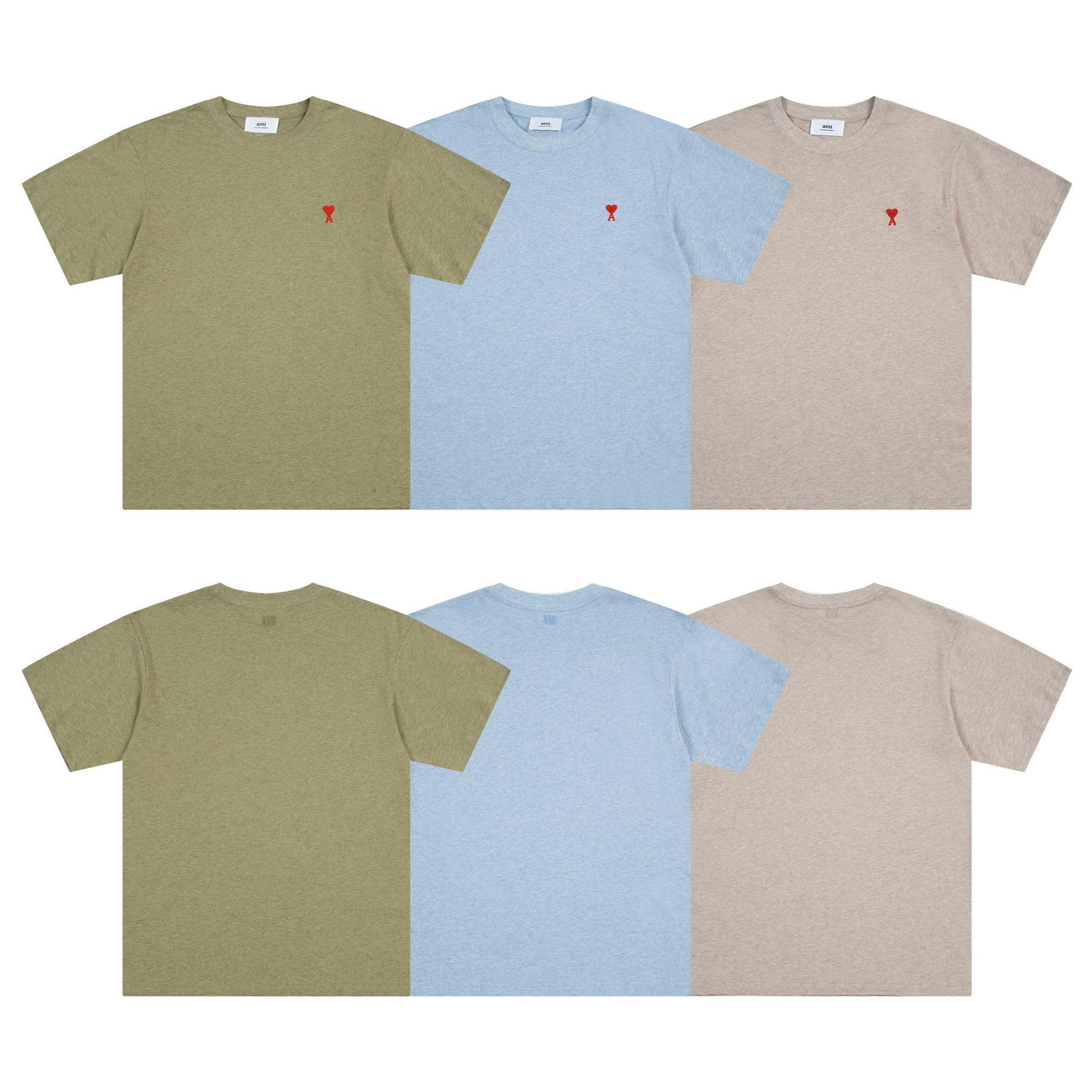 アミ・パリス ロゴプリントオーガニックコットン半袖Tシャツ