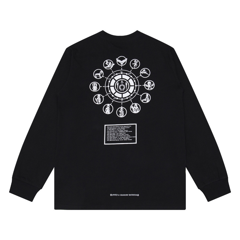 Chrome Hearts クロムハーツ  Tシャツ 長袖 メンズ グラフィティ Tシャツ おしゃれ クルーネック ロンT グリーン 17色兼用 男女兼用 レディース メンズ 