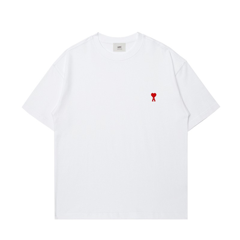 アミ・パリス ユニセックス ボクシーフィット Tシャツ 8色兼用 男女兼用 レディース メンズ