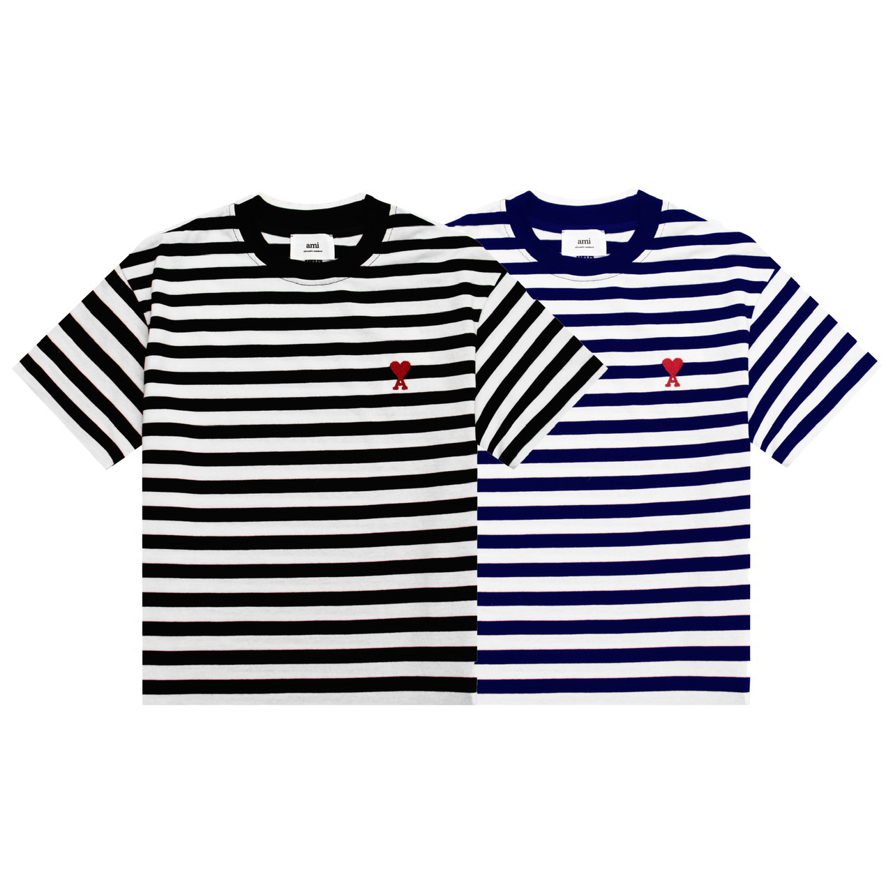 アミ・パリス ロゴプリントオーガニックコットン半袖Tシャツ