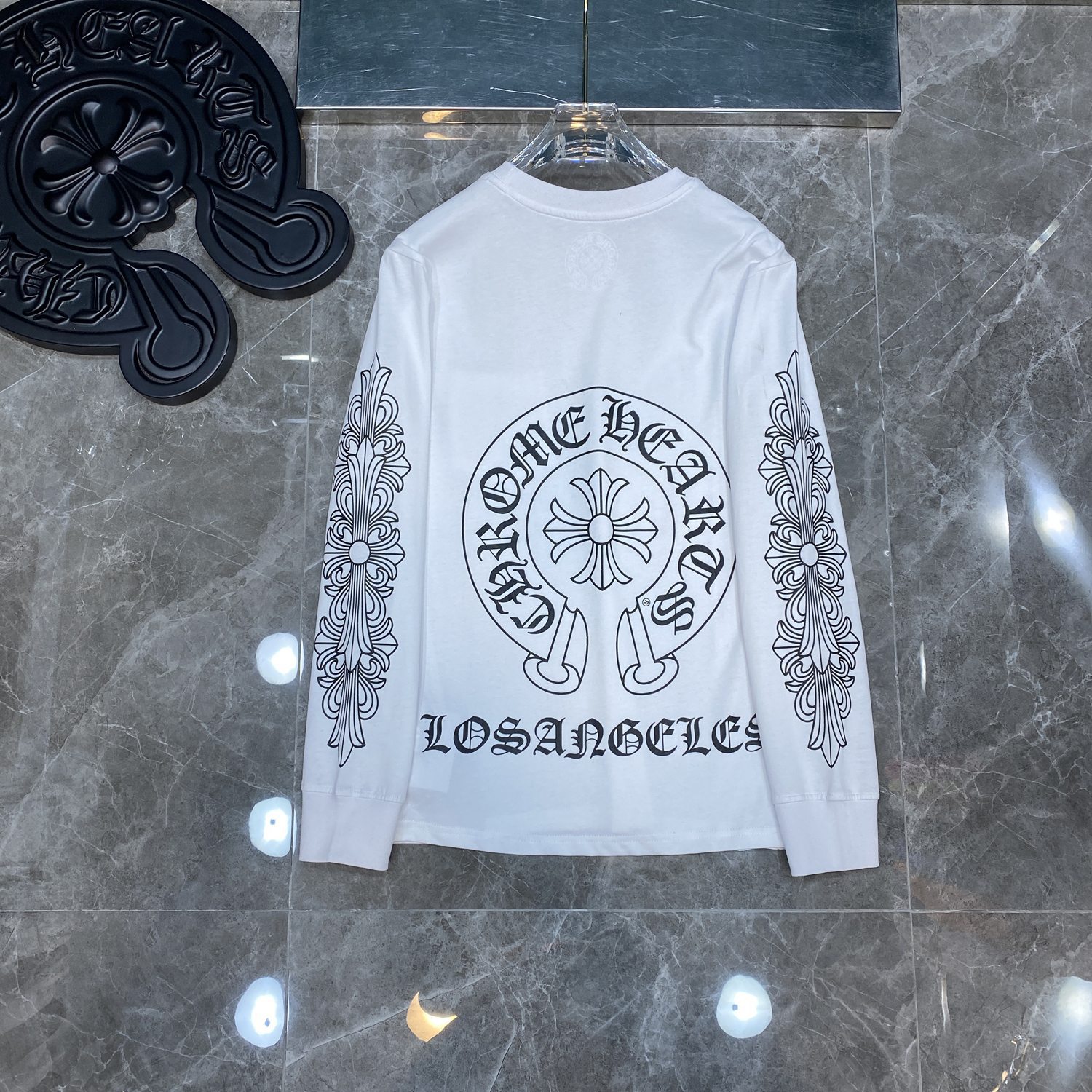 クロムハーツ   長袖 Tシャツ サンスクリット ロンT クルーネック シンプル ファッション ゆったり トップス