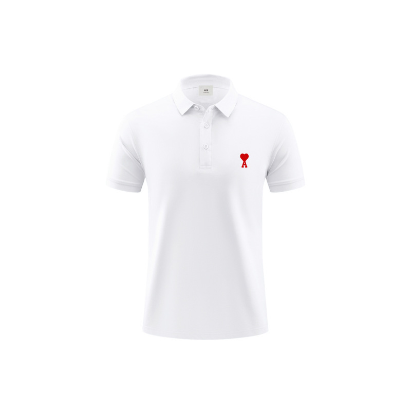 アミ・パリス Heart Logo Organic Cotton Polo Shirt 7色兼用 男女兼用 レディース メンズ
