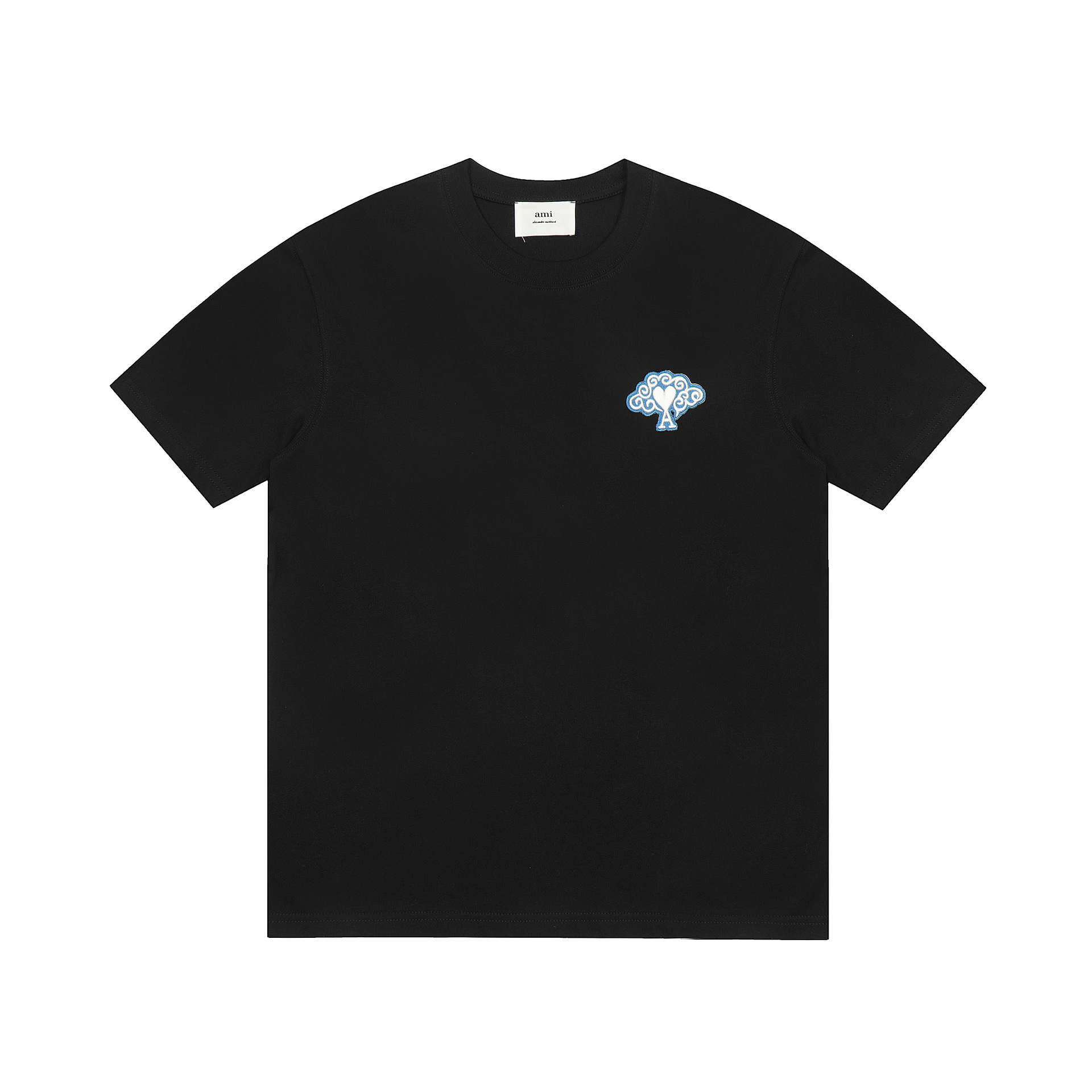 アミ・パリス ロゴプリントオーガニックコットン半袖Tシャツ