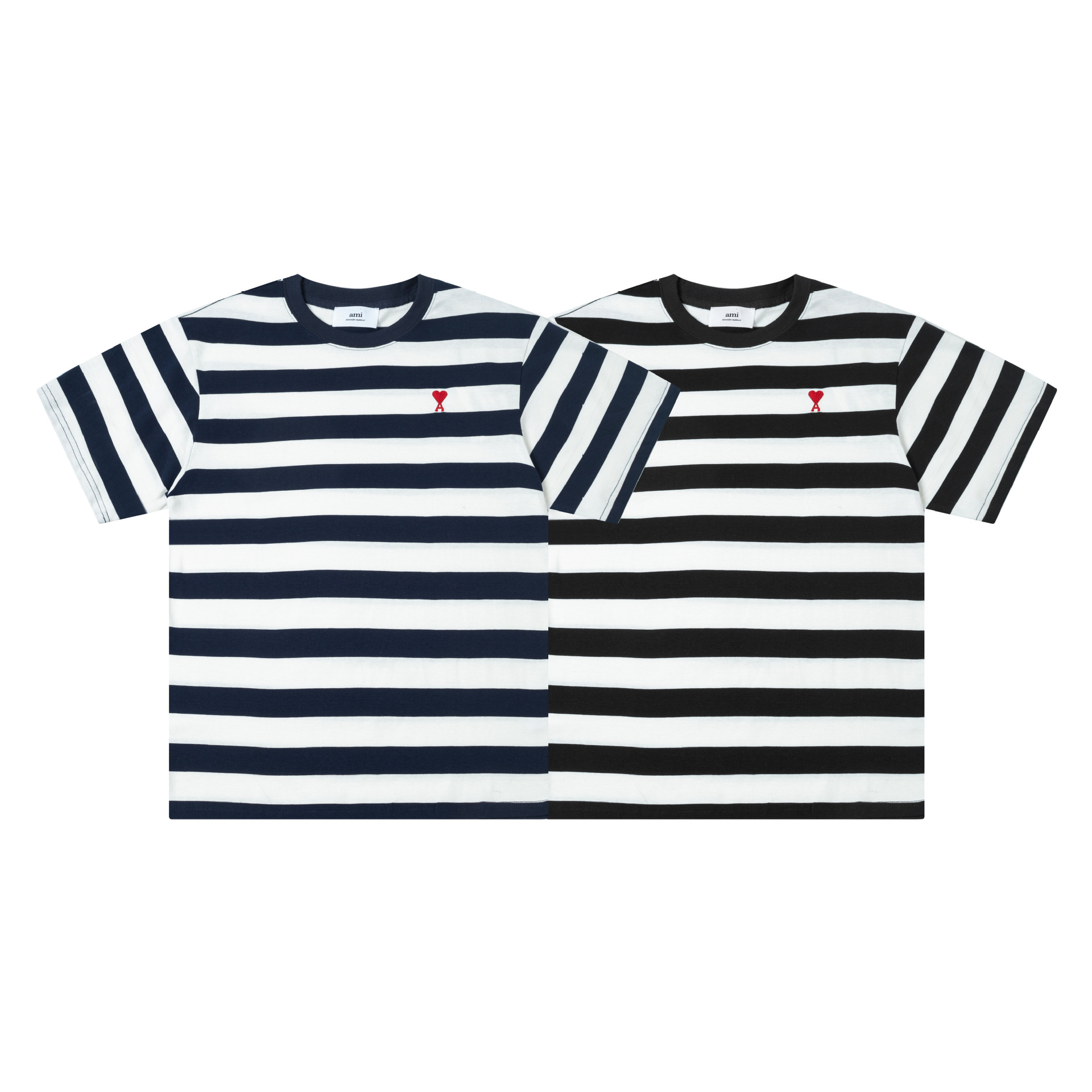 アミ・パリス ロゴプリントオーガニックコットン半袖Tシャツ