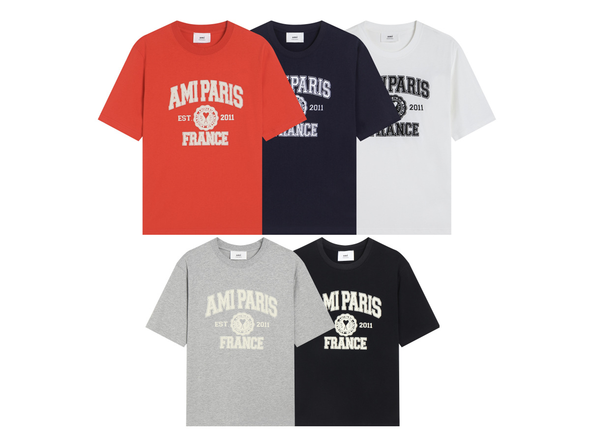 アミ・パリス  ハートロゴ 半袖Tシャツ MTS004 