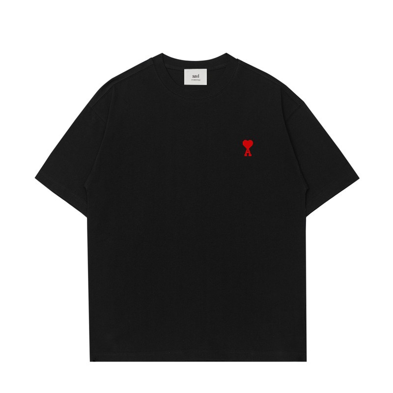 アミ・パリス ユニセックス ボクシーフィット Tシャツ 8色兼用 男女兼用 レディース メンズ