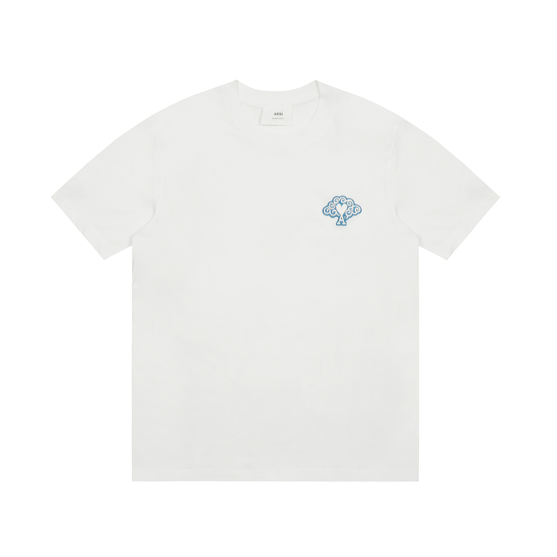 アミ・パリス ロゴプリントオーガニックコットン半袖Tシャツ