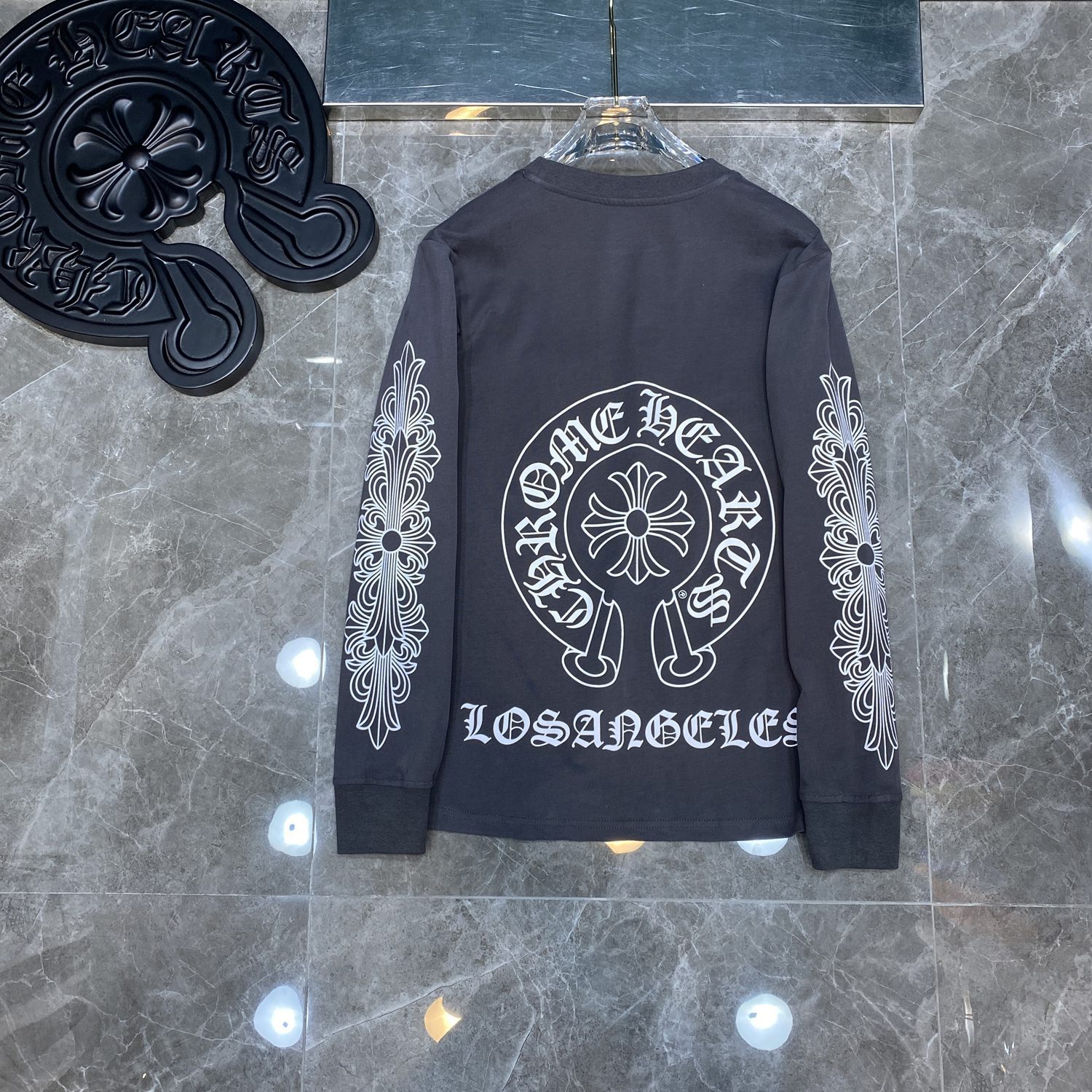 クロムハーツ   長袖 Tシャツ サンスクリット ロンT クルーネック シンプル ファッション ゆったり トップス