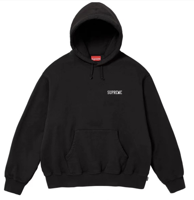 Supreme ブラック フード付きパーカー