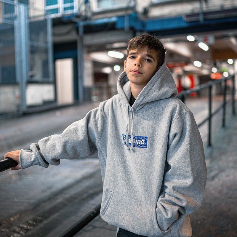 Supreme   シュプリーム   定番スタイルのフード付きスウェットシャツ  2色兼用 男女兼用 レディース メンズ    E541